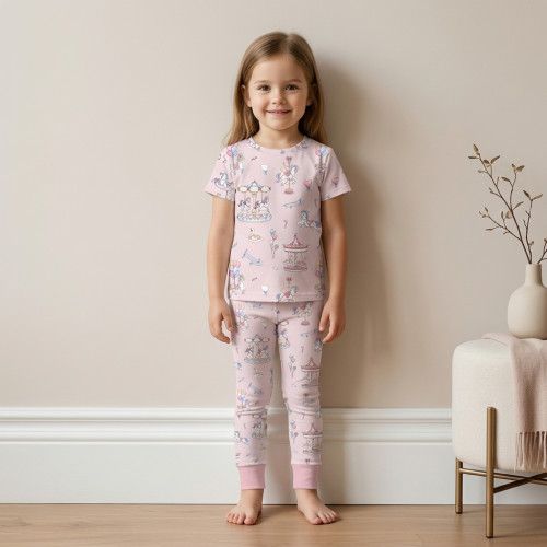 Пижама с принтом из хлопка Supima PJ008 Bonbon Pink