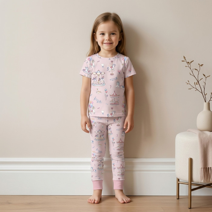 Пижама с принтом из хлопка Supima PJ008 Bonbon Pink