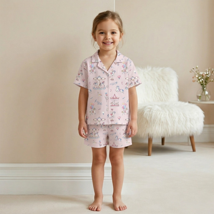Дитяча піжама з коротким рукавом і шортами PJ023 BONBON PINK