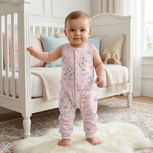 Длинный песочник с рукавами из хлопка Supima R009 Bonbon Pink
