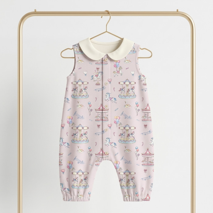 Довгий пісочник з рукавами i комерцем з бавовни Supima R009CL Bonbon Pink