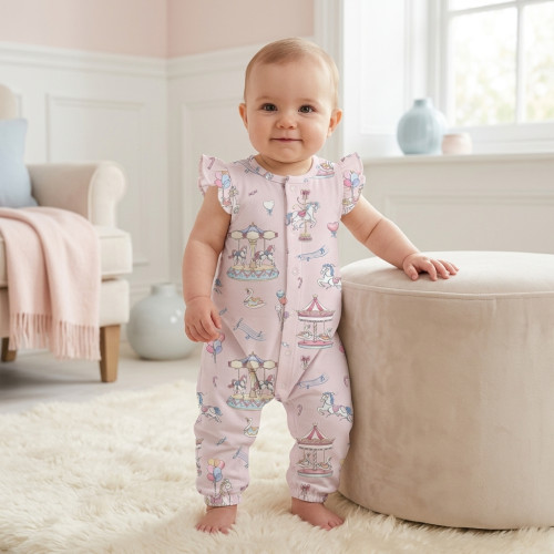 Довгий пісочник із крильцями з бавовни Supima R011 Bonbon Pink
