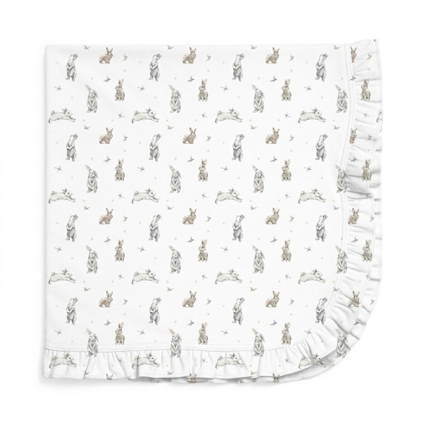 Двошарова дитяча ковдра з рюшей BL002  BUNNY CLASSIC
