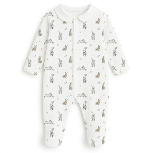 Слип с воротничком из 100% хлопка Pima — модель K063 BUNNY CLASSIC