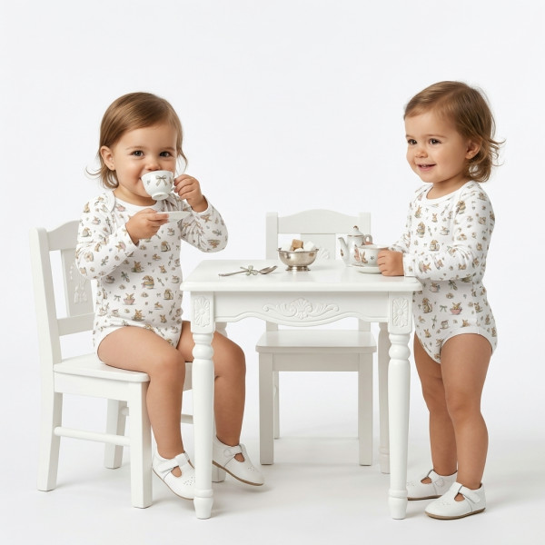 Боді з довгим рукавом  для немовлят BLS001  BUNNY TEA