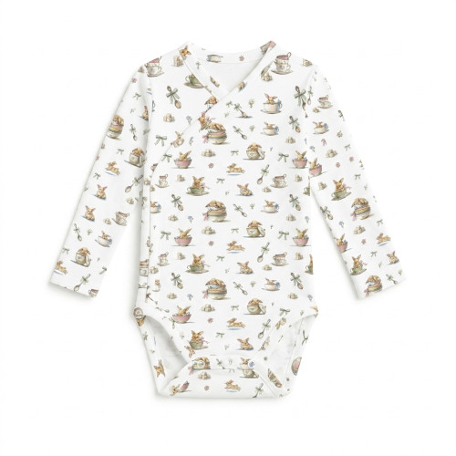 Боді Kimono з довгим рукавом для немовлят BLS004 BUNNY TEA