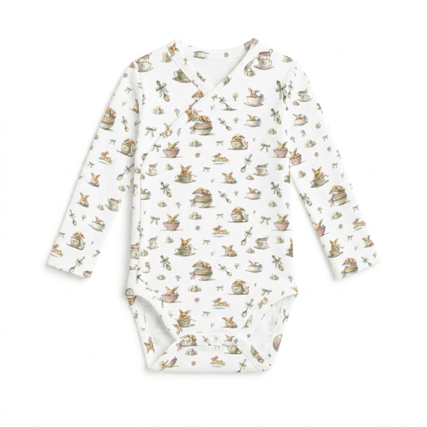 Боді Kimono з довгим рукавом для немовлят BLS004 BUNNY TEA