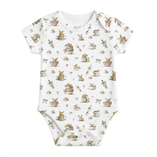 Боді з коротким рукавом для немовлят BSHL001  BUNNY TEA