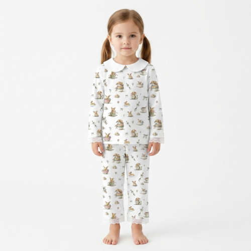 Дитяча піжама з комірцем 100% pima котона PJ020 BUNNY TEA