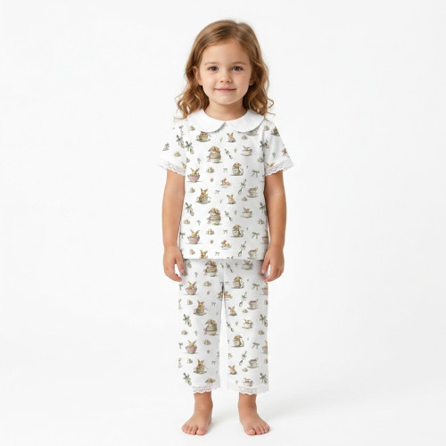 Дитяча піжама з комірцем 100% pima котона PJ021 BUNNY TEA