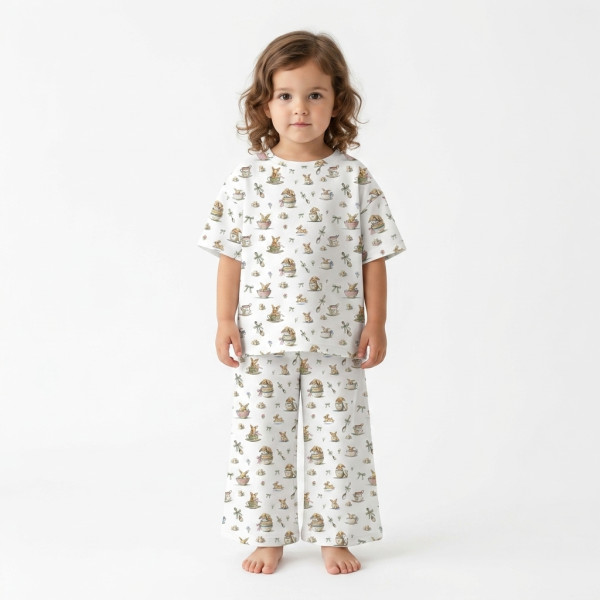 Дитячий сет з футболкою oversize та штанами палаццо PJ030 100% Pima Cotton