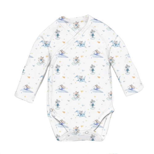 Боді Kimono з довгим рукавом для немовлят BLS004