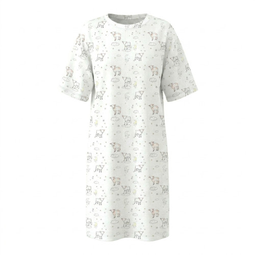 Чарівна нічна сукня з рюшами та довгим рукавом з бавовни Supima DR020 LITTLE LAMB