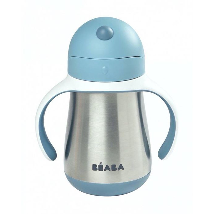 Поїльник з трубочкою з нержавіючої сталі Beaba 250 мл - Windy Blue, арт. 913481