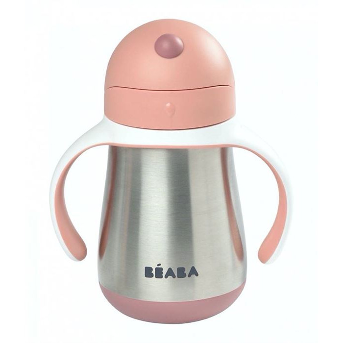 Поільник з трубочкою з нержавіючої сталі Beaba 250 мл - Old Pink, арт. 913482