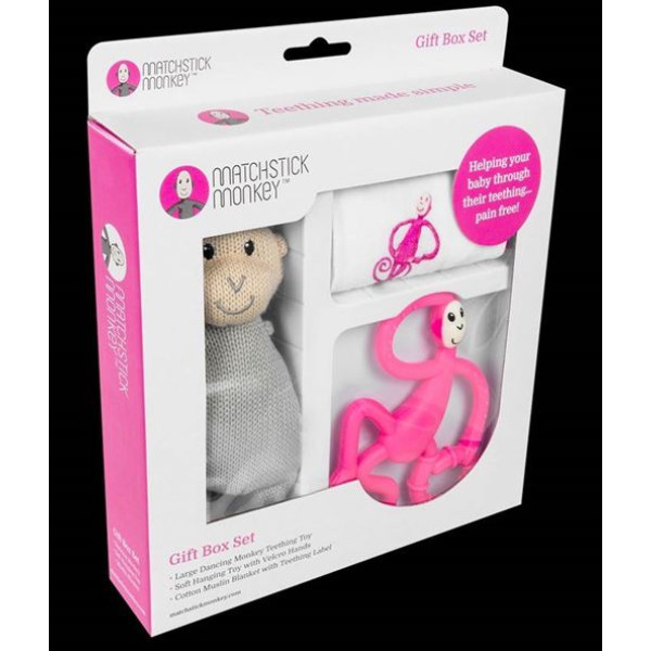 Набір Matcstick Monkey Pink пелюшка прорізувач іграшка (MM-TGP-003)