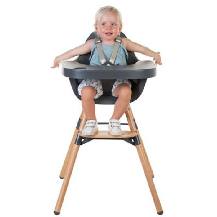 Стільчик для годування Childhome Evolu 2 з бампером - natural/anthracite