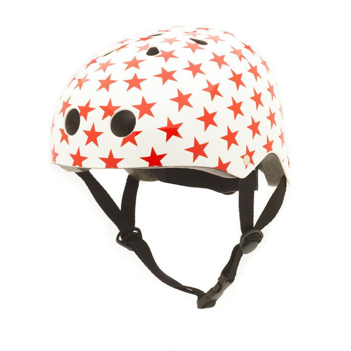 Велосипедний шолом Trybike 44 51см білий з червоними зірочками (COCO 4XS)