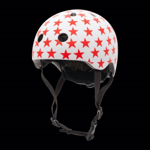 Велосипедний шолом Trybike 44 51см білий з червоними зірочками (COCO 4XS)