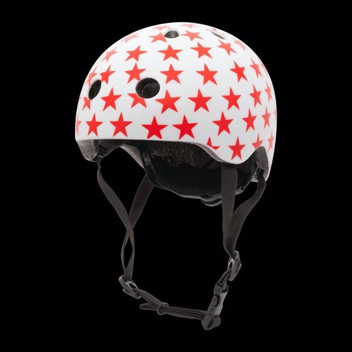Велосипедний шолом Trybike 44 51см білий з червоними зірочками (COCO 4XS)