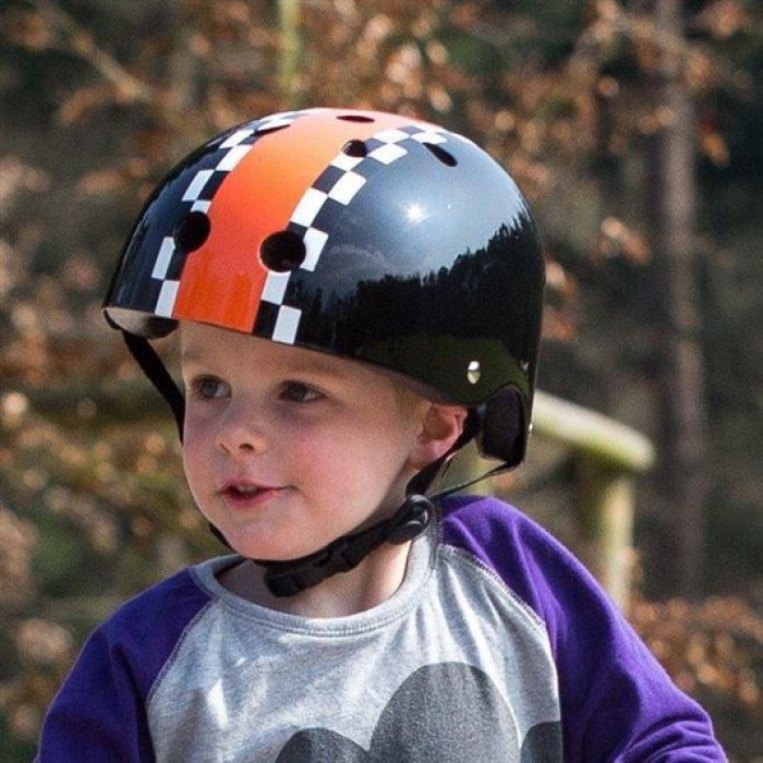 Велосипедний шолом Trybike 47 53см чорний з помаранчевим (COCO 5S)