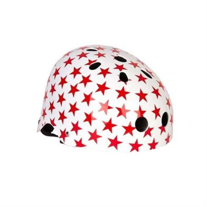 Велосипедний шолом Trybike 44 51см білий з червоними зірочками (COCO 4XS)