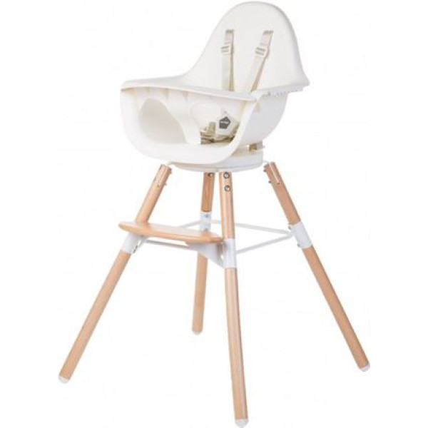 Стілець для годування Childhome Evolu ONE.80° з бампером - natural/white