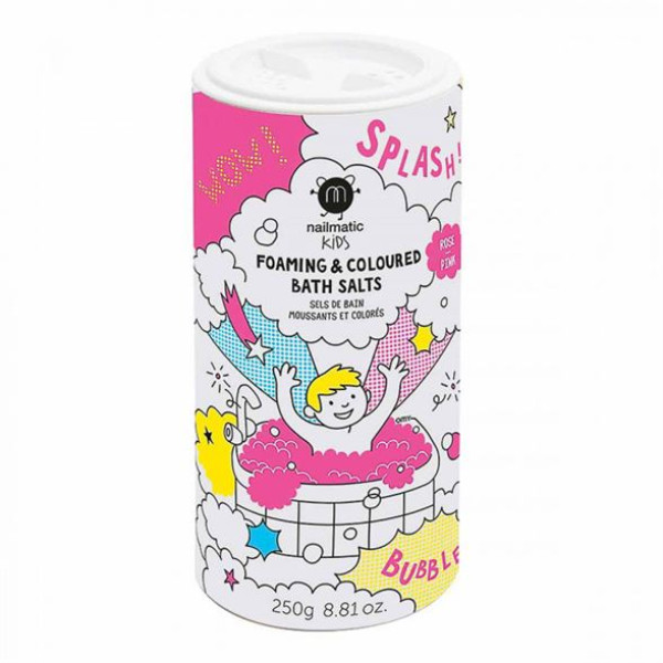 Цветная соль-пена для ванны Nailmatic Kids розовая