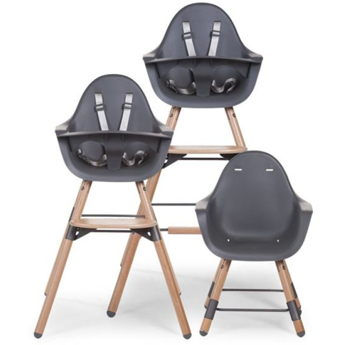 Стільчик для годування Childhome Evolu 2 з бампером - natural/anthracite