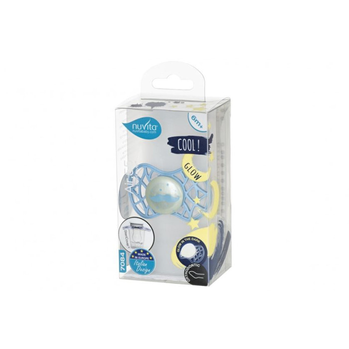 Nuvita Пустушка Air55 Cool 6m+ ортодонтична (світиться в темряві)[NV7084GDB]