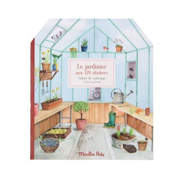  Moulin Roty Книжка-розмальовка з наліпками "Le Jardin - садівник"