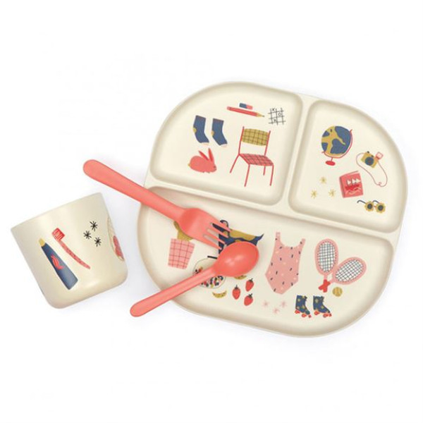 Набір посуду Kids Dinner Set кораловий