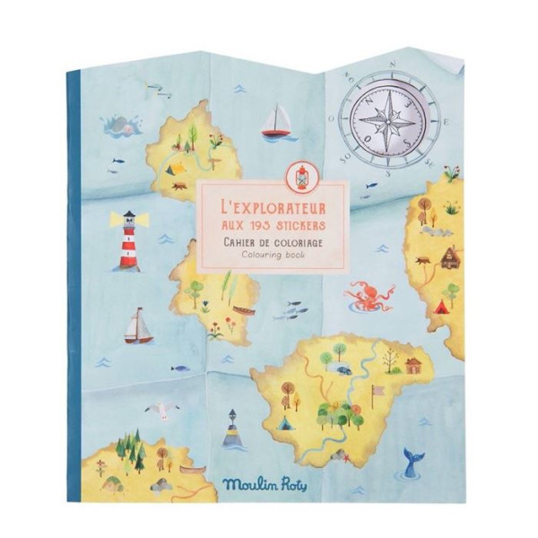 MOULIN ROTY Книжка-розмальовка та наклейки Дослідник Le jardin du 712605 THE EXPLORER