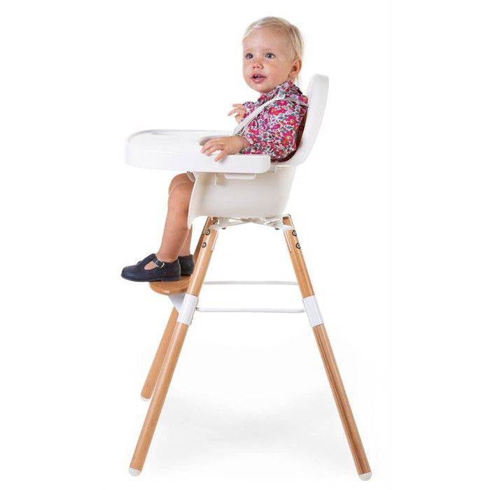 Стілець для годування Childhome Evolu ONE.80° з бампером - natural/white
