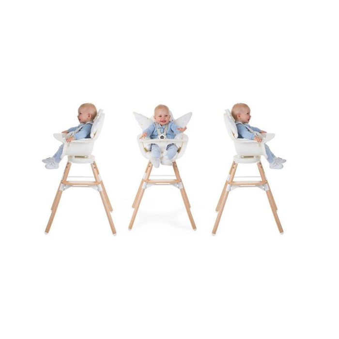 Стілець для годування Childhome Evolu ONE.80° з бампером - natural/white