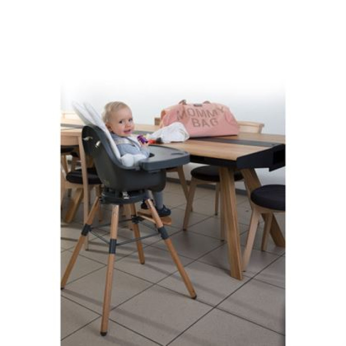Стілець для годування Childhome Evolu ONE.80° з бампером - natural/anthracite