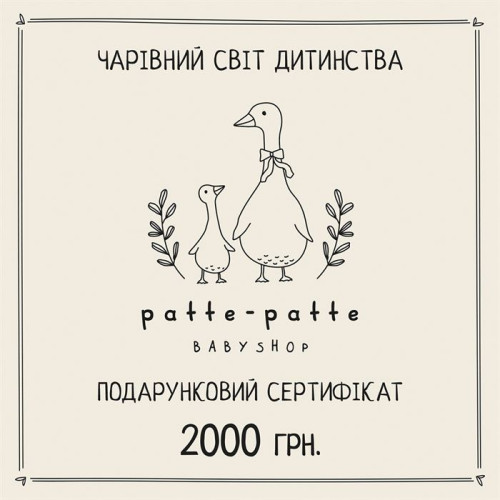 Подарунковий сертифікат на 2000 грн.