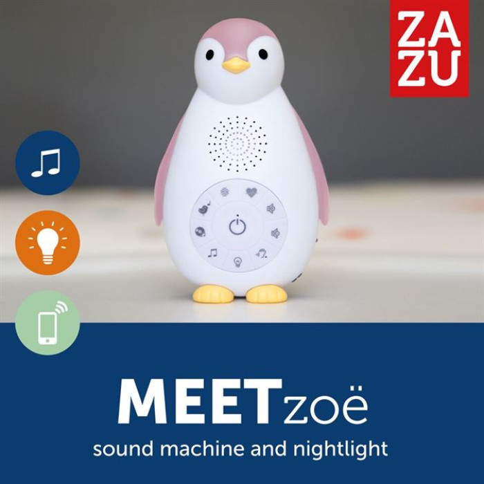 Нічник з музичним боксом Penguin ZOE pink Zazu