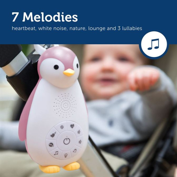 Нічник з музичним боксом Penguin ZOE pink Zazu