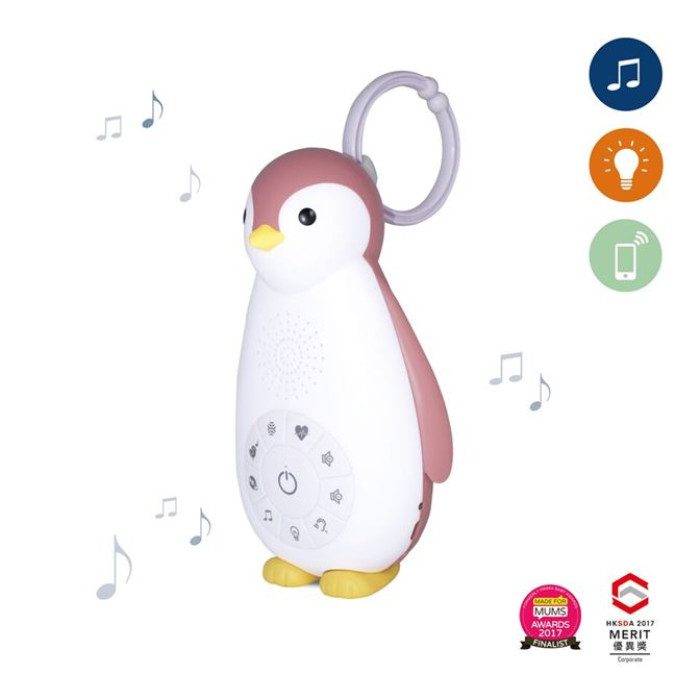 Нічник з музичним боксом Penguin ZOE pink Zazu