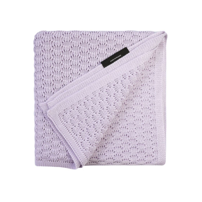 Дитячий ажурний плед LULLALOVE Butterfly Dusky Lilac 90х90 см