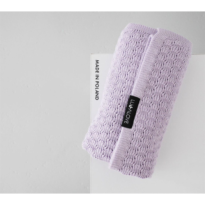 Дитячий ажурний плед LULLALOVE Butterfly Dusky Lilac 90х90 см