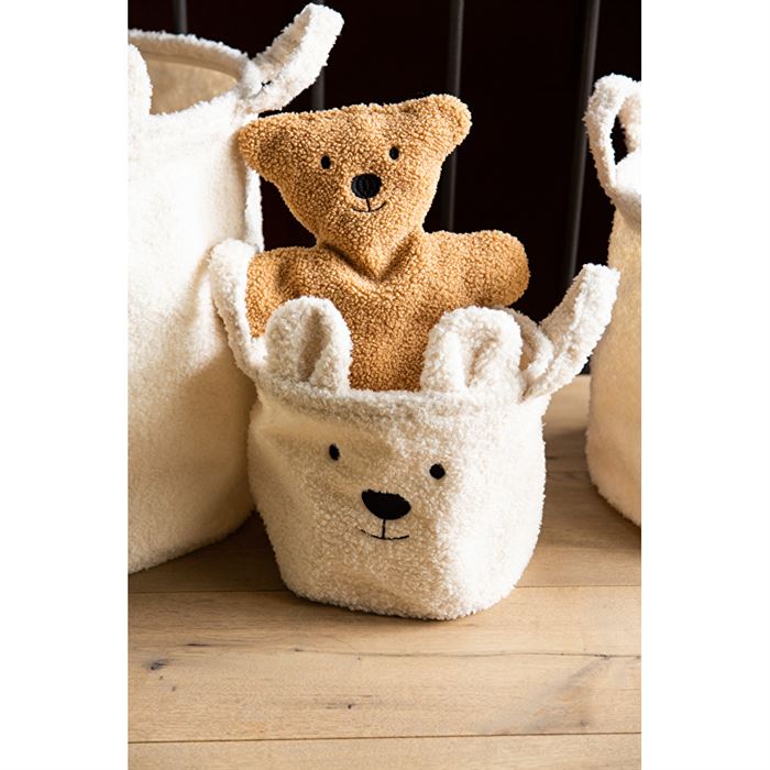 Набір корзин для іграшок Childhome Teddy білий, арт. CCBTWSET