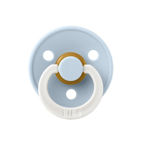 Соска пустушка BIBS Colour Latex Round (кругла) – Baby Blue GLOW (світиться в темряві)