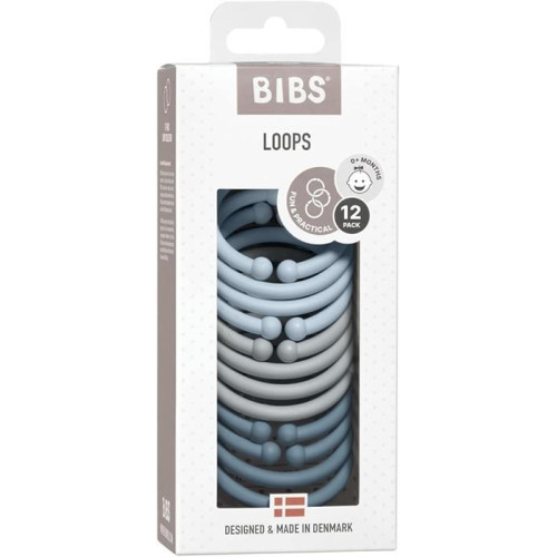 Іграшки BIBS Loops 12 шт в упаковці Baby Blue/Cloud/Petrol від 0+ міс