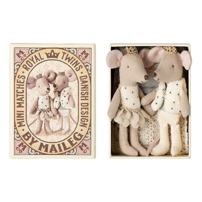 Королівські миші-близнюки,сестричка і братик у коробці,11 см,17-5100-00