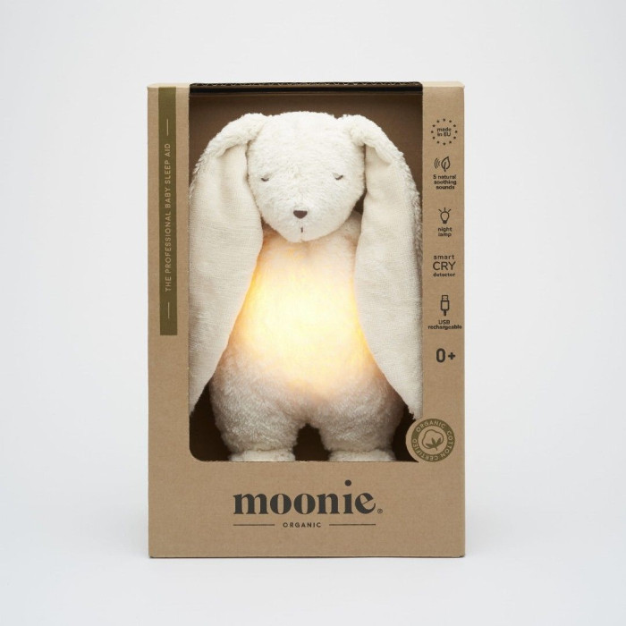 MOONIE Органічний зайчик з нічником Polar