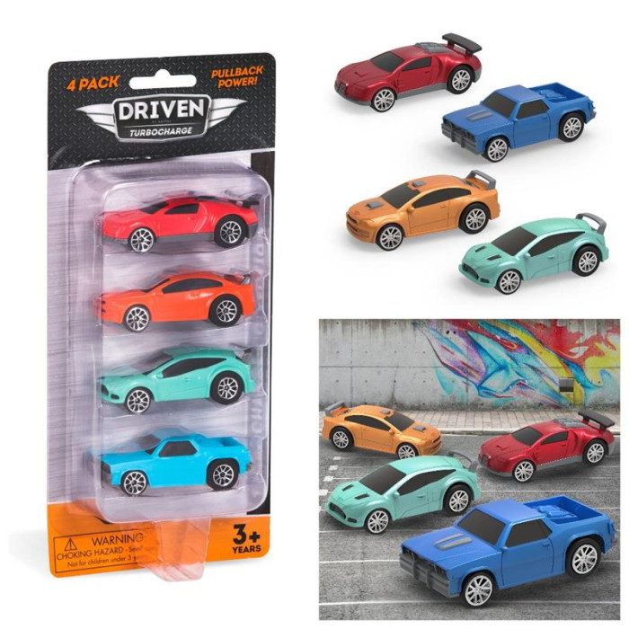 Набір машинок DRIVEN Turbocharge 4шт, блістер