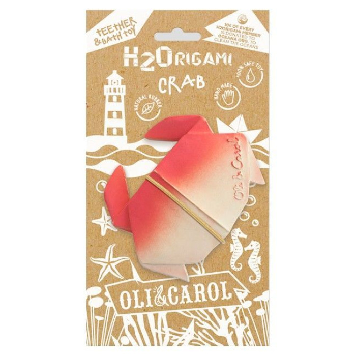 Іграшка-прорізувач Краб орігамі, Oli&Carol, натуральний каучук, арт. L-H2ORIGAMI CRAB-UNIT