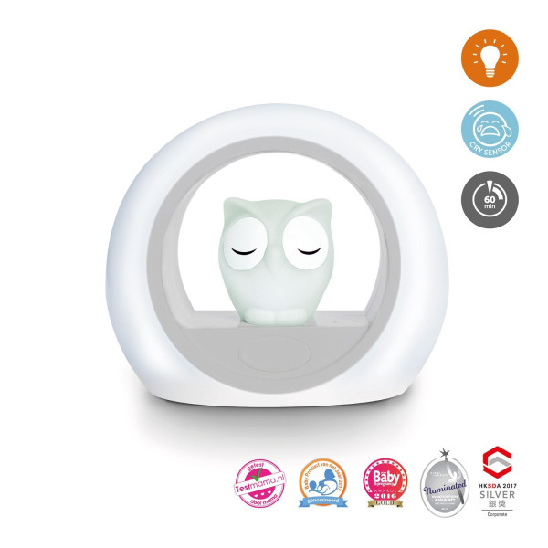 ZAZU Сова LOU НІЧНИК з датчиком крику Cry Sensor, сірий (ZA-LOU-01)